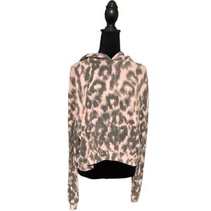 BLANK NYC Pink and grey Leopard print  Hoodie. Size Large. Great condition.